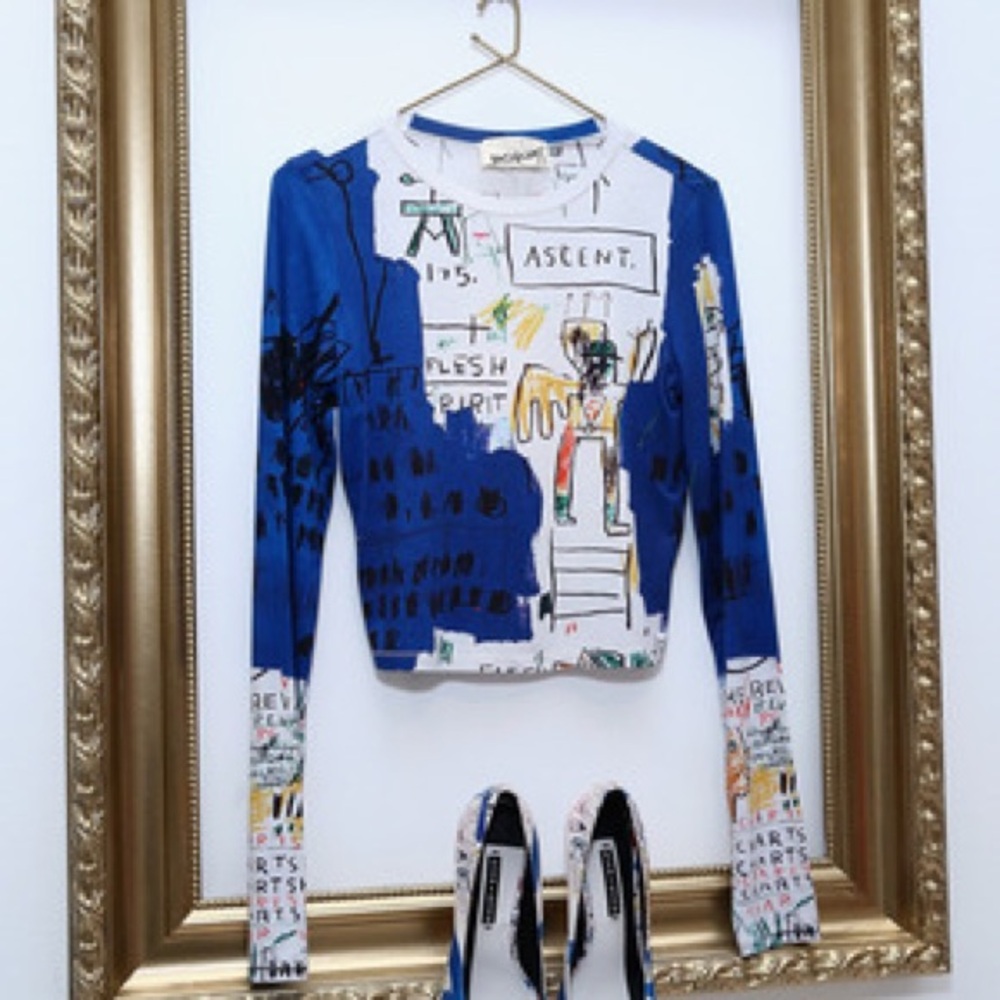 Alice+Oliva x Basquiat Bateau Long Sleeve Top